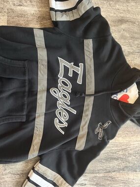 Men's Black and Gray Hoodie Sweatshirt with Script Logo